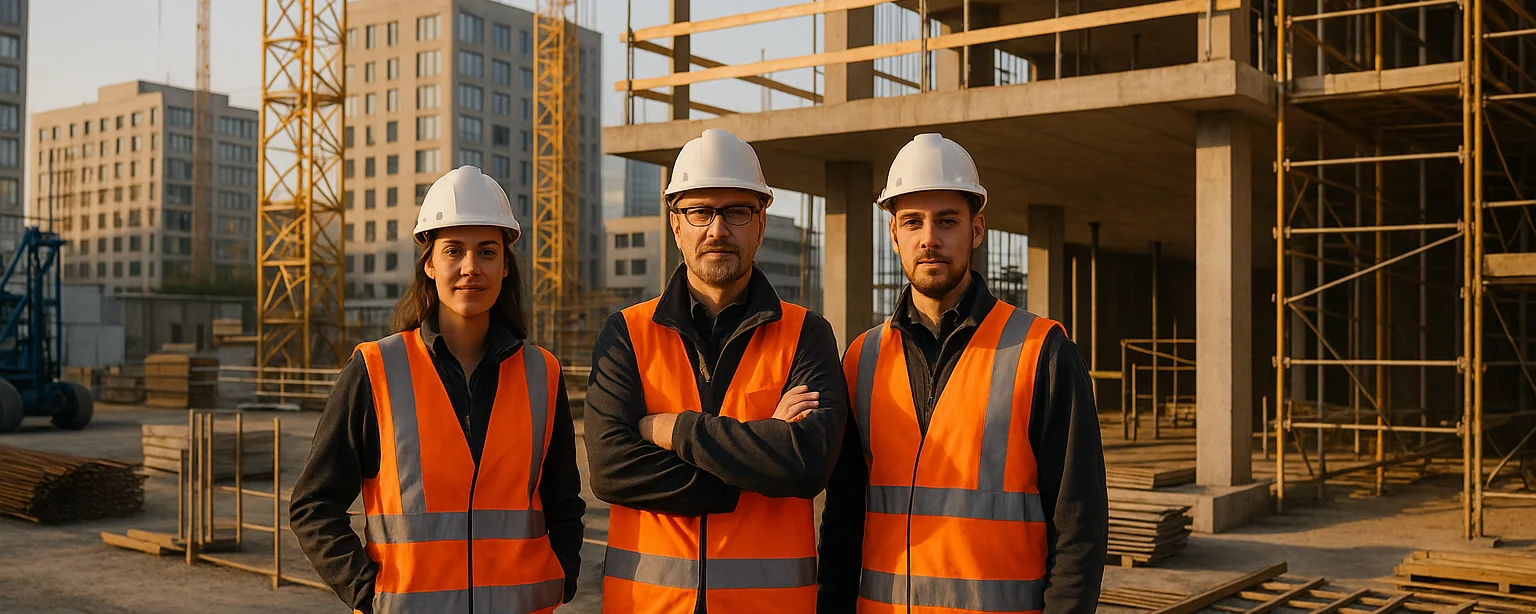 Vue panoramique d'un grand chantier de construction